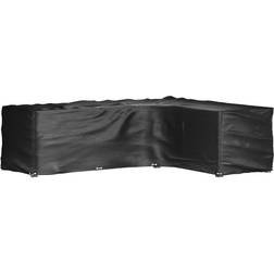 vidaXL Funda Para Muebles De Jardín Forma De L 16 Ojales 260x210x80 cm - Negro