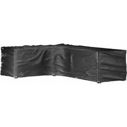 vidaXL Funda Para Muebles De Jardín Forma De L 18 Ojales 220x285x80 cm - Negro