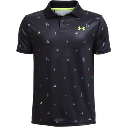 Under Armour Performance Rodeo Polo, Black/Lime, Golf Top