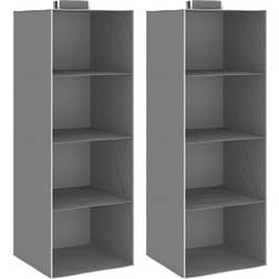 vidaXL Etagères Suspendues de Rangement 2 pcs 4 Niveaux Gris Armoire