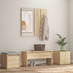 vidaXL Ensemble De Meubles De Couloir Chêne Sonoma Bois d'ingénierie Armoire