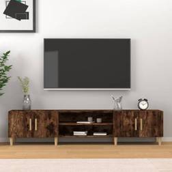 vidaXL Para Madera Contrachapada Roble Ahumado 180 x 31.5 x 40 cm Mueble de TV