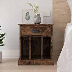 vidaXL Cabinet Smoked Bedside Table