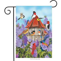 Briarwood Lane Birds Lilacs Spring Garden Flag Birdhouse Floral Cardinal 12.5"