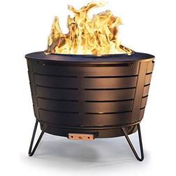 TIKI Brand 25 Inch Stainless Steel Low Smoke Fire Pit Includes Wood Pack Cloth Cover