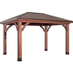 Backyard Discovery 14' Barrington Gazebo Wood/Hardtop/Cedar