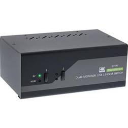 InLine Switch KVM Desktop DP 1.2 4K USB 3.0