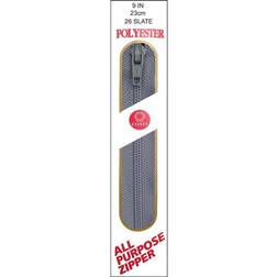 All-Purpose Plastic Zipper 9 -Slate