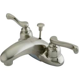 Kingston Brass KB628FL 4 in Centerset Bathroom Faucet Brushed Nickel