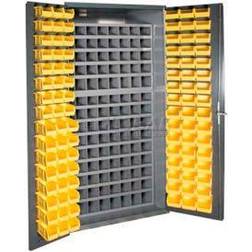 Durham Small Parts Storage Cabinet 3501-DLP-72/40B-96-95 w/112 Steel Compartments, 96 Hook On Bins