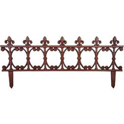 Esschert Design Clôture De Jardin L 81.5 x L 1 x H 36.4 cm Fonte - Marron