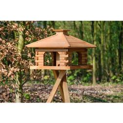 Dobar Maison À Oiseaux Carrée Avec Toit En Bois Marron