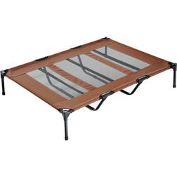 Pawhut Utomhus Hundsäng 122 x 92 x 23 cm Brun