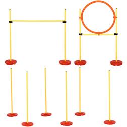 Pawhut Agility Set 3-in-1-Training Hundetraining Hindernislauf Slalomlauf
