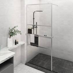 vidaXL Paroi De Douche Et Étagère Chrome 90x195 cm