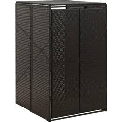 vidaXL Mülltonnenbox Tonne Poly Rattan Schwarz (Gebäudefläche )