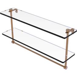 Allied Brass 22 5 W 2-Tier Clear Bathroom Shelf with Towel Bar