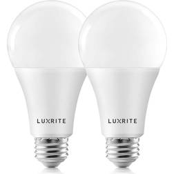 Luxrite 150-Watt Equivalent A21 Dimmable LED Light Bulbs Enclosed Fixture Rated 3000K Warm White 2-Pack