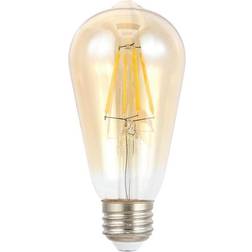 Jonathan Y 40-Watt Equivalent ST58 LED Non-Dimmable Edison Glass Bulbs w/E26 Base, WW 2700K, 350 Lumens, Tinted Amber Pack of 4