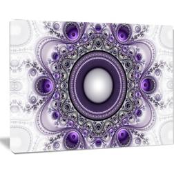 Design Art Purple Fractal Pattern with Circles" Large on Canvas Wall Decor