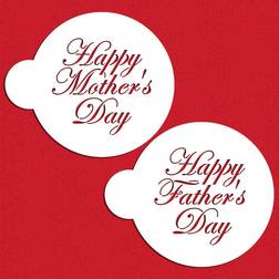 Script Happy MotherFathers Day Stencil Set SKU C1062 Cake Decoration