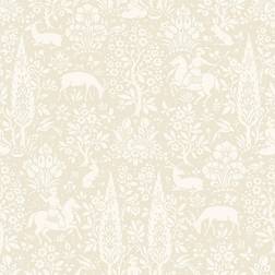 Crown Sherwood Cream Woodland Printed Wallpaper