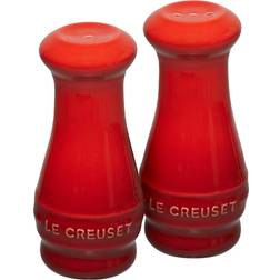 Le Creuset Stoneware of 2 Salt & Pepper Shakers Spice Mill