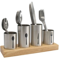 Sorbus Stainless Steel Flatware Organizer Caddy with Base Utensil Holder