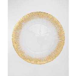 Vietri Rufolo Glass Gold Brushstoke Dinner Plate Plato de Cena