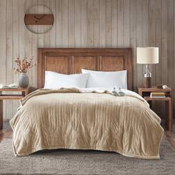 Woolrich Microlight Plush Berber Heated Blankets Brown