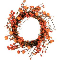 Northlight Berries with Mini Pumpkins Fall Harvest Wreath, 20-Inch Scented Candle