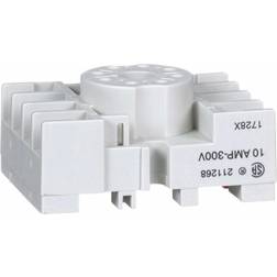 Square D 8 Pins, 600 VAC, 10 & 15 Amp, Octal Relay Socket DIN Rail Mount, Panel Mount, 1 Tier, Screw Clamp Terminal Part #8501NR51