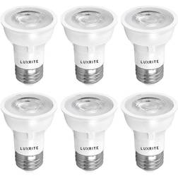 Luxrite 50-Watt Equivalent PAR16 Dimmable LED Light Bulb Enclosed Fixture Rated 2700K Warm White 6-Pack