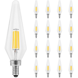 Luxrite E12 Candelabra LED Light Bulbs 60 Watt Equivalent, 3000K Soft White, Enclosed Fixture Rated, Dimmable. 2700K Warm White