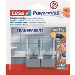 TESA Powerstrips Gancio Adesivo Grande Trasparente 2 pz