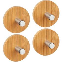 Relaxdays Set Ganci Adesivi Autoadesivi 4 Appendini Rotondi Naturale