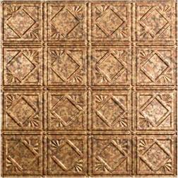 Fasade Traditional Style/Pattern 4 Decorative Vinyl 2ft x 2ft Lay in Ceiling Panel in Cracked Copper 5 Pack