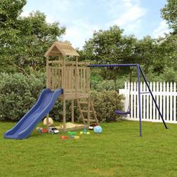 vidaXL Playhouse with Slide Swing Impregnated Wood Pine