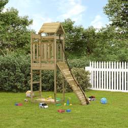 vidaXL Playhouse with Climbing Wall Impregnated Wood Pine