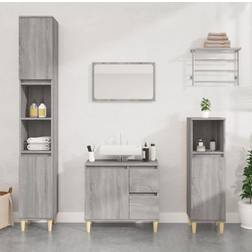 vidaXL Armadietto Bagno Grigio Sonoma 30 x 30 x 190 cm