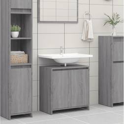 vidaXL Armadietto Bagno Grigio Sonoma 60x33x61 cm