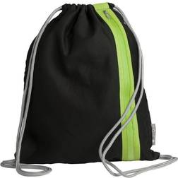 Sac de sport à cordelette 'Go' noir vert tilleul