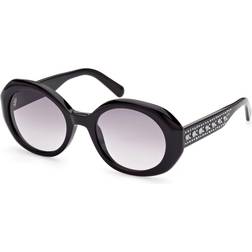 Swarovski Kvinde SK0371 01B Outlet Solbriller Acetat - Sort Grå