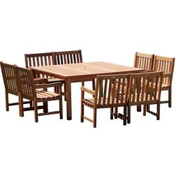 Amazonia Milano Deluxe 9-Piece Eucalyptus Patio Dining Set