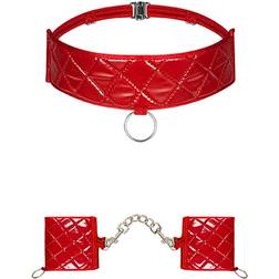 Obsessive Halsband & Fesseln in Rot