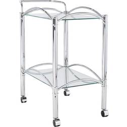 Benzara Beautiful Silver Trolley Table