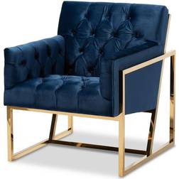 Baxton Studio Milano Navy Lounge Chair