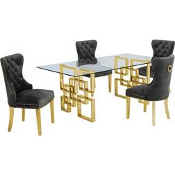 Best Quality Furniture Modern Gold Dining Set 5