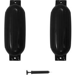 vidaXL Boat Fender 2 pcs Black 69x21.5 cm PVC