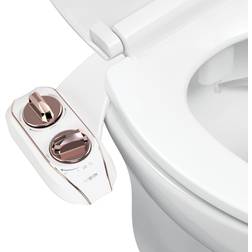 Luxe Bidet LUXE Bidet Neo 185 Plus mechanical attachment bidet rose gold on white